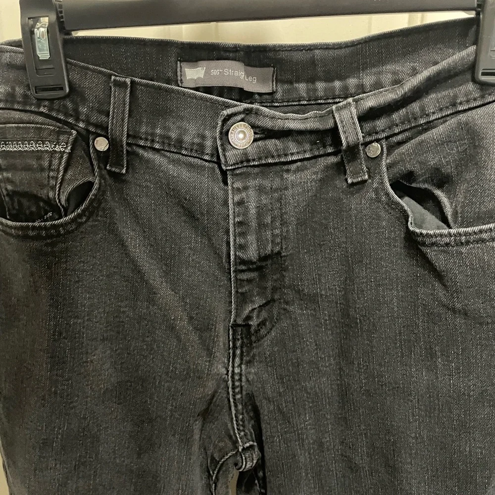 Women’s Faded Black Levi’s 505 Straight Leg Black Label size 14 Short